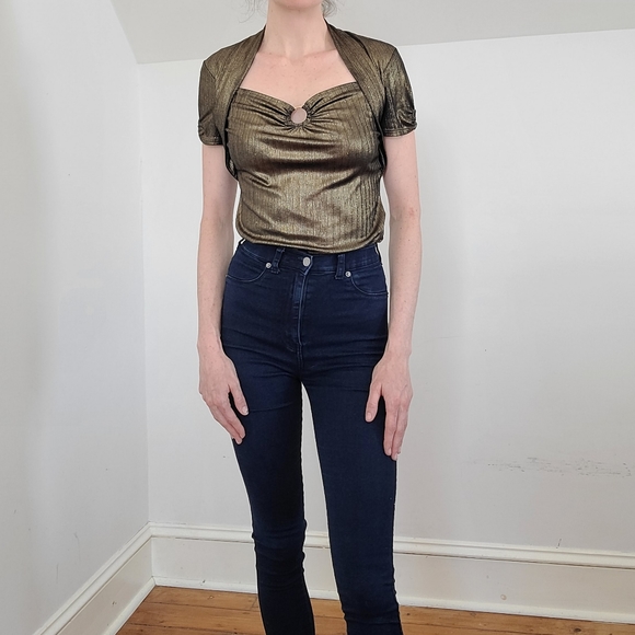 VINTAGE - Gold sparkle top - Picture 9 of 14